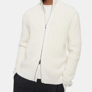 Theory Thermal Cotton & Cashmere Full Zip-Up Sweater